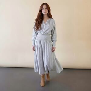 Apiece Apart LA Ventura Maxi Dress in Cream Check Size XS